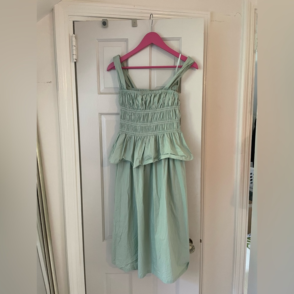 mint green/ light teal skirt set